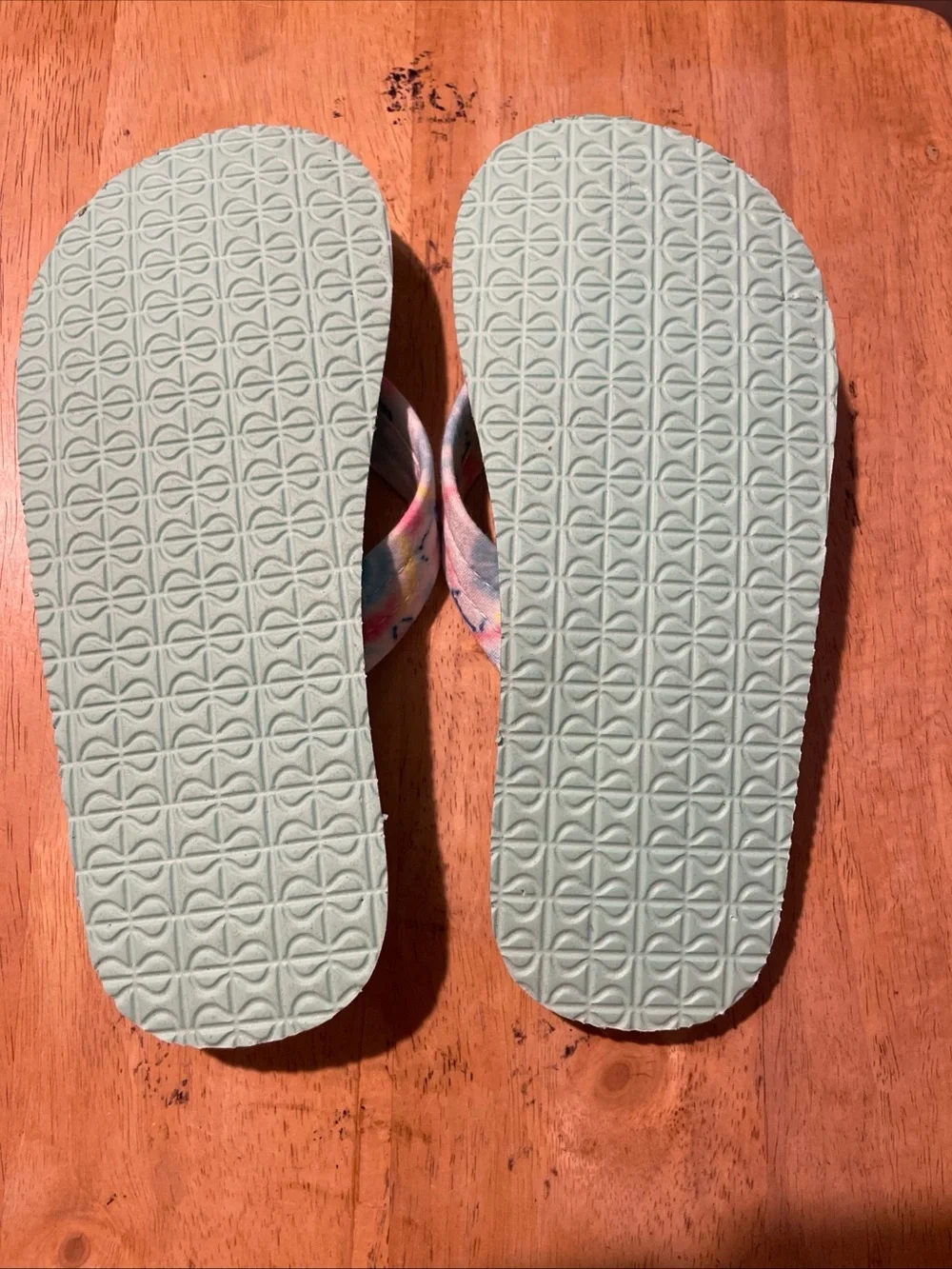 Cupcake Couture Kids' Mint Flip Flop Sandals with Pastel Tie-Dye Straps